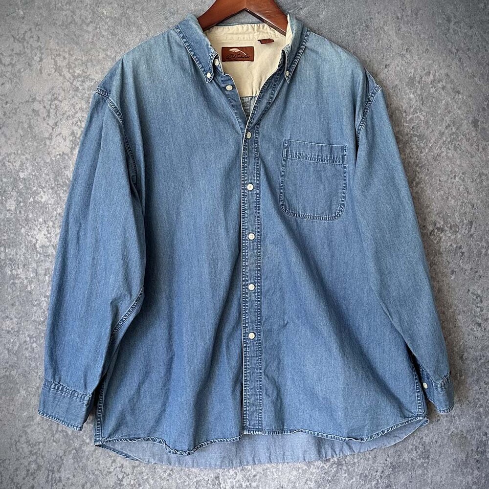 Bob Timberlake Button-Front Long-Sleeve Denim Shirt, 2XL